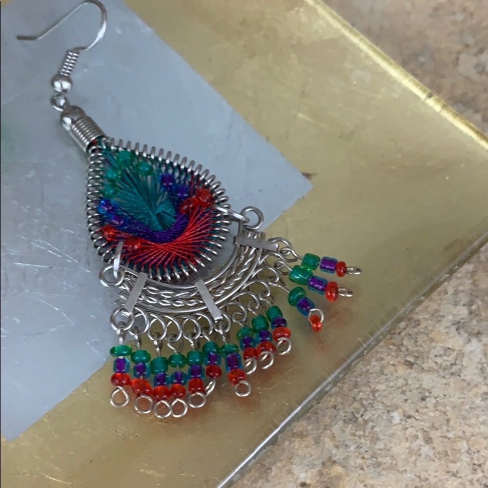 Hand Wrapped & Beaded Earrings - Picture 3 of 8